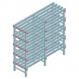 Kunststof stelling, rek 1450x1500x500, 5 niveaus