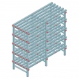 Kunststof stelling, rek 1450x1500x600, 5 niveaus