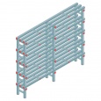 Kunststof stelling, rek 1450x1800x300, 5 niveaus