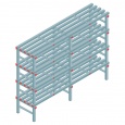 Kunststof stelling, rek 1450x1800x500, 4 niveaus