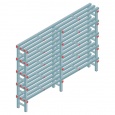 Kunststof stelling, rek 1450x2000x300, 5 niveaus