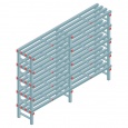 Kunststof stelling, rek 1450x2000x400, 5 niveaus