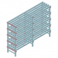 Kunststof stelling, rek 1450x2000x500, 5 niveaus
