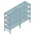 Kunststof stelling, rek 1450x2000x600, 4 niveaus
