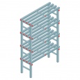 Kunststof stelling, rek 1600x1000x400, 4 niveaus