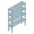 Kunststof stelling, rek 1600x1200x400, 4 niveaus