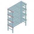 Kunststof stelling, rek 1600x1200x500, 4 niveaus