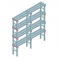 Kunststof stelling, rek 1600x1500x300, 4 niveaus
