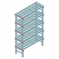 Kunststof stelling, rek 1650x1000x400, 5 niveaus
