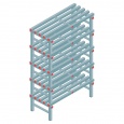 Kunststof stelling, rek 1650x1000x500, 5 niveaus