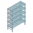 Kunststof stelling, rek 1650x1200x500, 5 niveaus