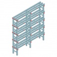 Kunststof stelling, rek 1650x1500x300, 5 niveaus