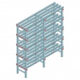 Kunststof stelling, rek 1650x1500x400, 5 niveaus
