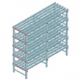 Kunststof stelling, rek 1650x1800x600, 5 niveaus