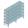 Kunststof stelling, rek 1650x2000x600, 5 niveaus