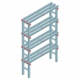 Kunststof stelling, rek 1750x1000x300, 4 niveaus