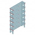 Kunststof stelling, rek 1750x1000x300, 6 niveaus