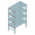 Kunststof stelling, rek 1750x1000x600, 4 niveaus