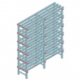 Kunststof stelling, rek 1750x1500x400, 6 niveaus