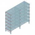 Kunststof stelling, rek 1750x2000x600, 6 niveaus