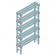 Kunststof stelling, rek 1850x1000x300, 5 niveaus