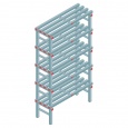 Kunststof stelling, rek 1850x1000x400, 5 niveaus