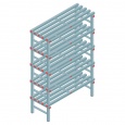 Kunststof stelling, rek 1850x1200x500, 5 niveaus