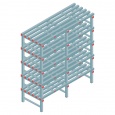 Kunststof stelling, rek 1850x1500x600, 5 niveaus