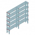 Kunststof stelling, rek 1850x1800x300, 5 niveaus