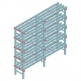 Kunststof stelling, rek 1850x1800x400, 5 niveaus