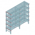 Kunststof stelling, rek 1850x1800x500, 5 niveaus