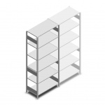 Legbordstelling Heavy Duty 2500x1000x500, 6 niveaus metaal verzinkt, 150 kg beginsectie