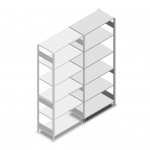 Legbordstelling Heavy Duty 2500x1000x500, 6 niveaus metaal verzinkt, 250 kg aanbouwsectie