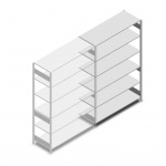Legbordstelling Heavy Duty 2500x1300x600, 6 niveaus metaal verzinkt, 150 kg aanbouwsectie
