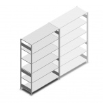 Legbordstelling Heavy Duty 2500x1300x600, 6 niveaus metaal verzinkt, 150 kg beginsectie