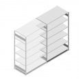 Legbordstelling Heavy Duty 2500x1300x800, 6 niveaus metaal verzinkt, 150 kg aanbouwsectie