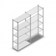 Legbordstelling Light Duty 2000x1000x400, 5 niveaus metaal verzinkt, 120 kg beginsectie