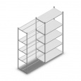 Legbordstelling Light Duty 2000x1000x500, 5 niveaus metaal verzinkt, 100 kg aanbouwsectie