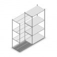 Legbordstelling Light Duty 2000x1000x600, 4 niveaus metaal verzinkt, 80 kg aanbouwsectie