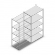 Legbordstelling Light Duty 2000x1000x600, 5 niveaus metaal verzinkt, 80 kg aanbouwsectie