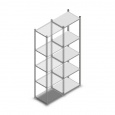 Legbordstelling Light Duty 2000x550x400, 5 niveaus metaal verzinkt, 200 kg aanbouwsectie