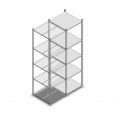 Legbordstelling Light Duty 2000x550x600, 5 niveaus metaal verzinkt, 160 kg aanbouwsectie