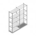 Legbordstelling Light Duty 2000x850x400, 5 niveaus metaal verzinkt, 160 kg beginsectie