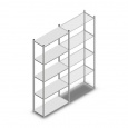 Legbordstelling Light Duty 2500x1000x400, 5 niveaus metaal verzinkt, 120 kg beginsectie