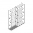 Legbordstelling Light Duty 2500x1000x400, 6 niveaus metaal verzinkt, 120 kg aanbouwsectie