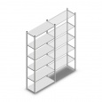 Legbordstelling Light Duty 2500x1000x400, 6 niveaus metaal verzinkt, 120 kg beginsectie