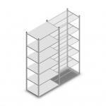 Legbordstelling Light Duty 2500x1000x600, 6 niveaus metaal verzinkt, 80 kg beginsectie
