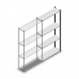 Legbordstelling Medium Duty 2000x1000x300, 4 niveaus metaal antraciet, 90 kg aanbouwsectie