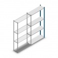 Legbordstelling Medium Duty 2000x1000x300, 4 niveaus metaal blauw, 90 kg aanbouwsectie