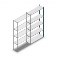 Legbordstelling Medium Duty 2000x1000x300, 5 niveaus metaal blauw, 90 kg aanbouwsectie